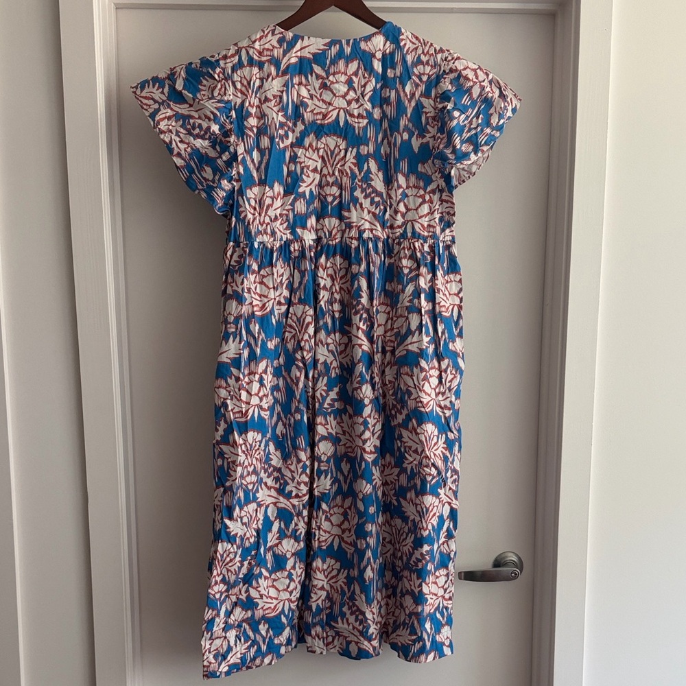 Maeve Blue Midi Dress with Pink Floral Print - Picture 9 of 12